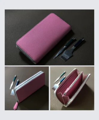 Ví nữ dài hồng handmade